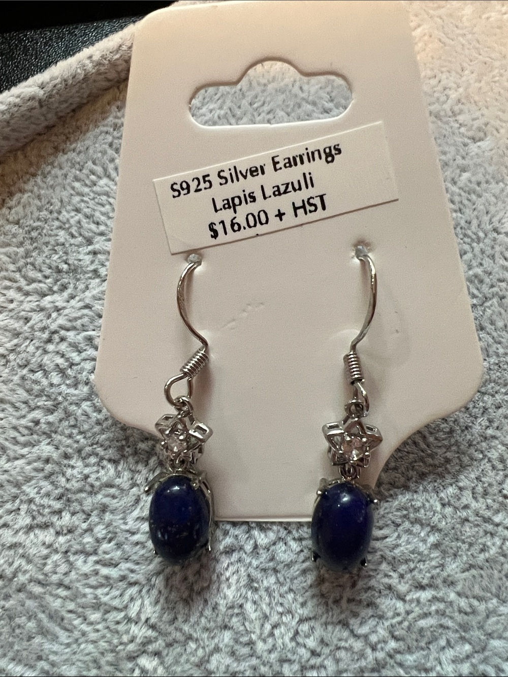 Sterling Silver Lapis Lazuli Drop Earrings - Deep Blue